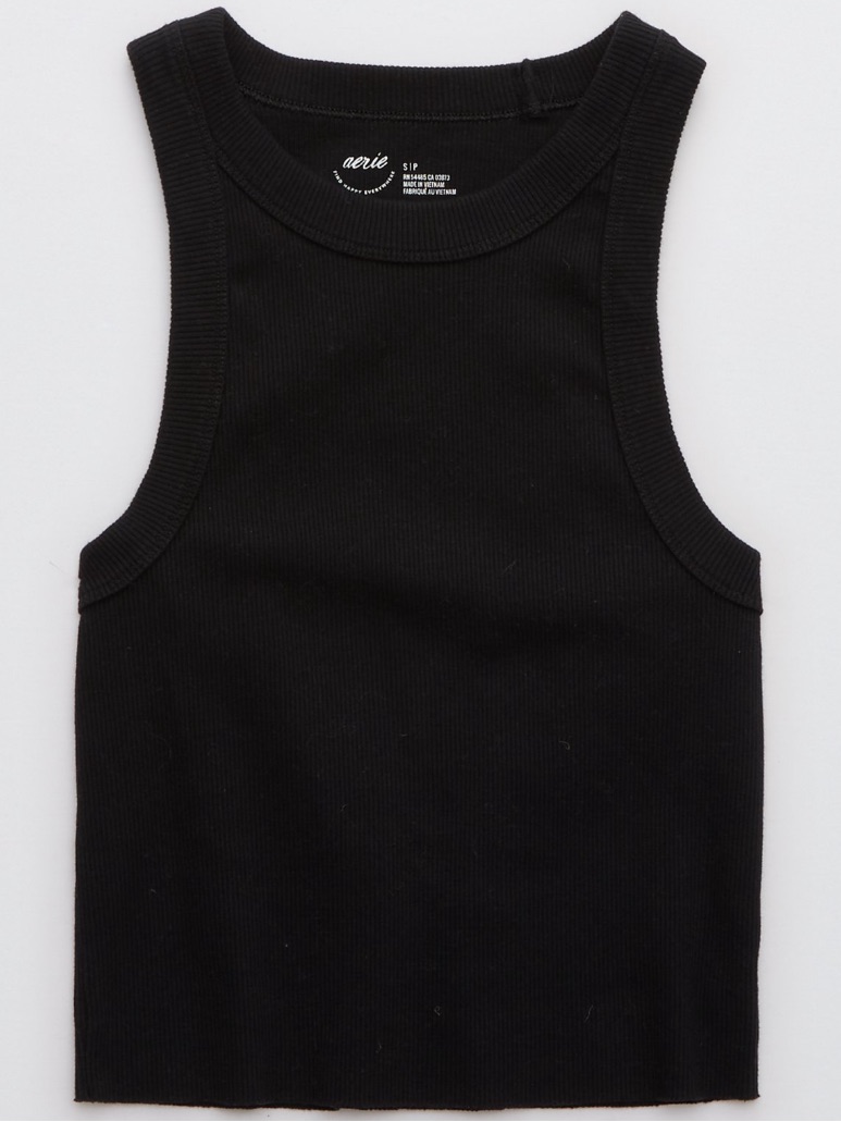 Aerie Black Ribbed Tank Top